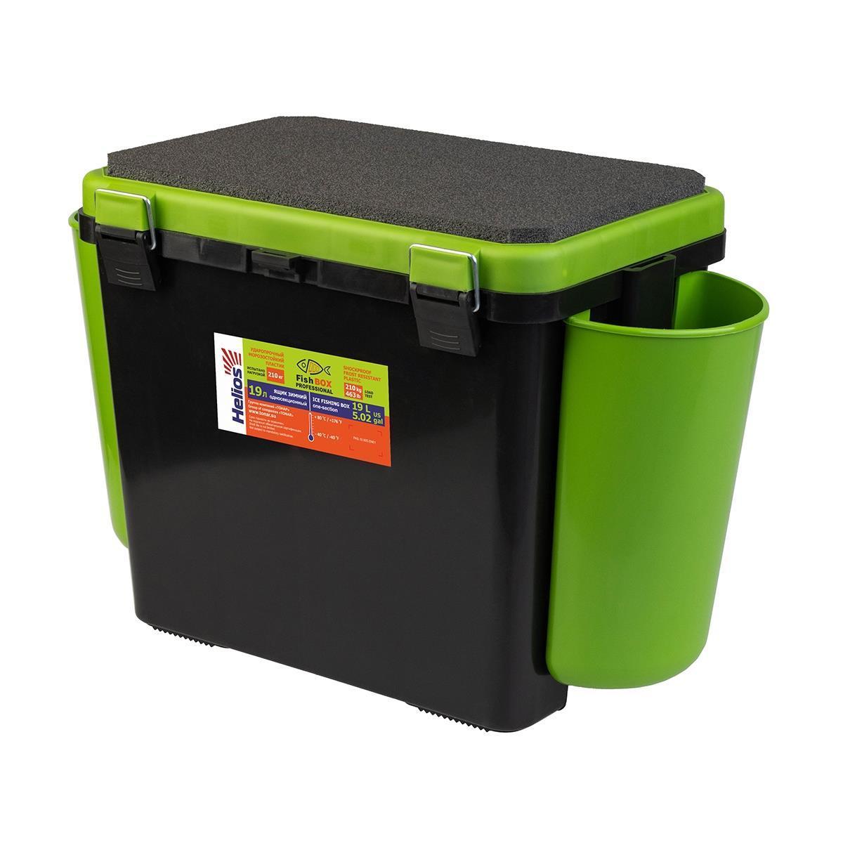 Ящик зимний Helios "FishBox" односекционный (19л) зеленый